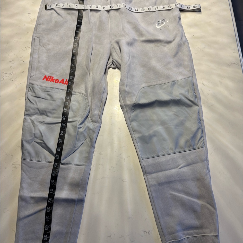 Nike Light Gray Joggers with Red Nike Air Logo